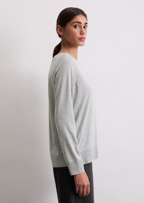 Luxury Longsleeve regular — Light Grey Melange