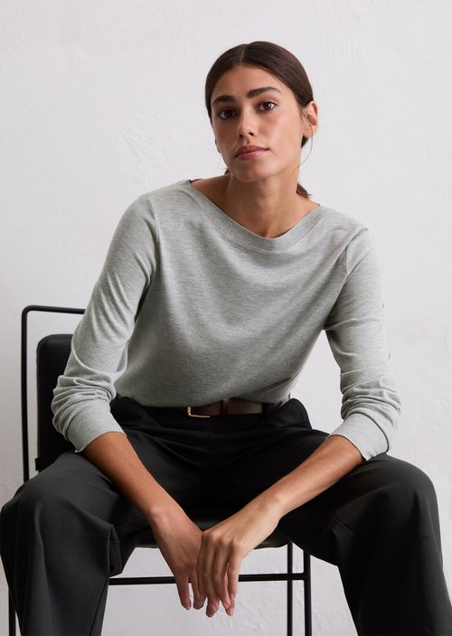 Luxury Longsleeve regular — Light Grey Melange
