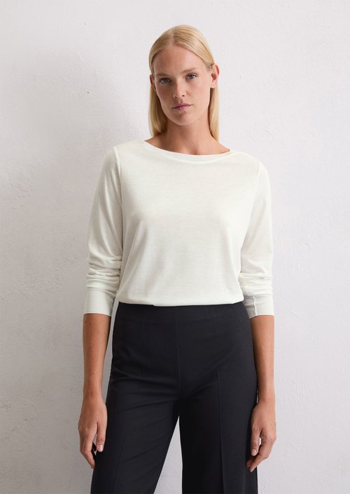 Luxury Longsleeve regular — White Cotton