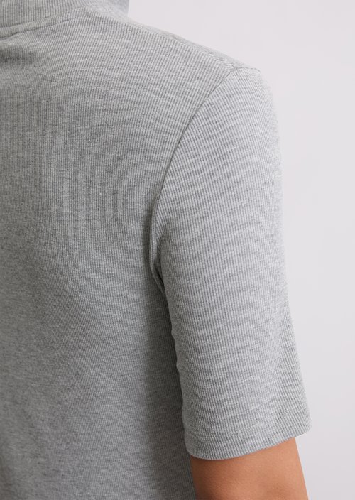 Turtleneck T-shirt slim — Light Grey Melange