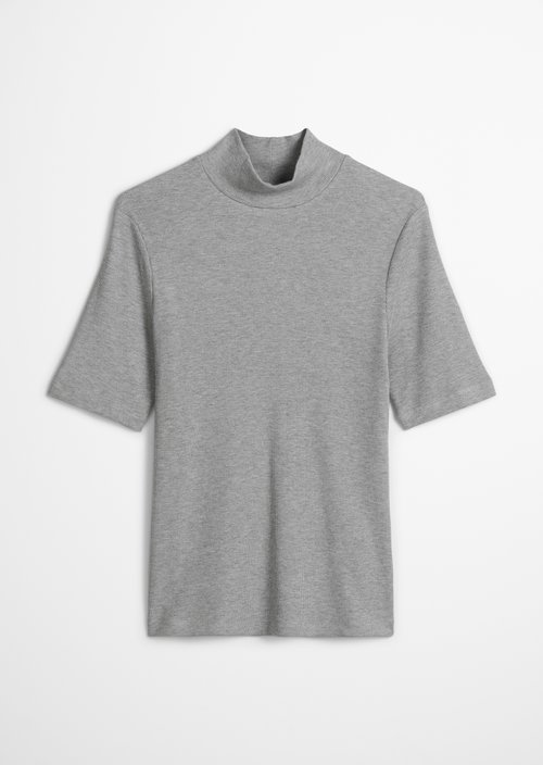 Turtleneck T-shirt slim — Light Grey Melange