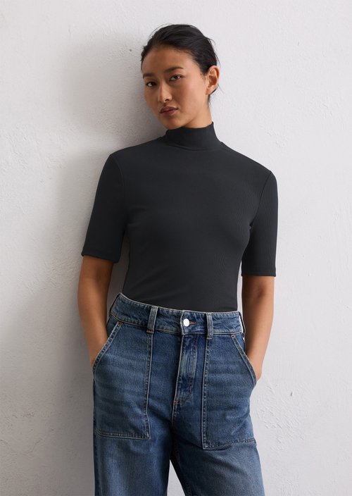 Turtleneck T-shirt slim — Deep Night Blue