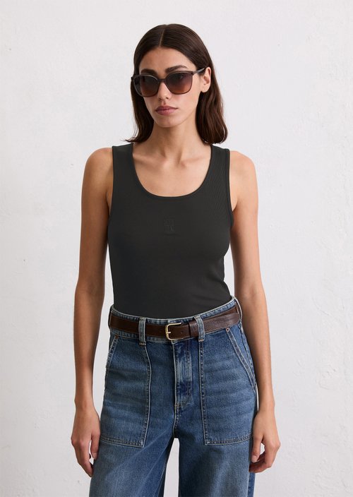Regular tank top — Black