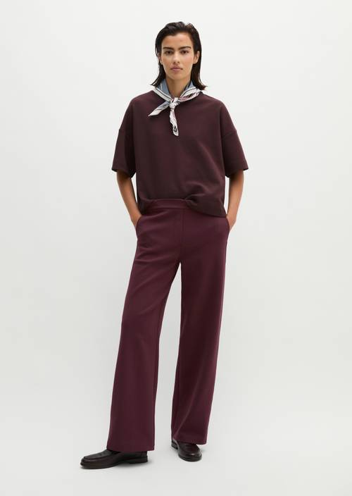 Jersey pants regular Black Cherry in front view