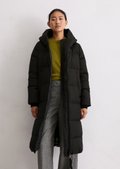 Puffer down hooded coat regular made from recycled materials