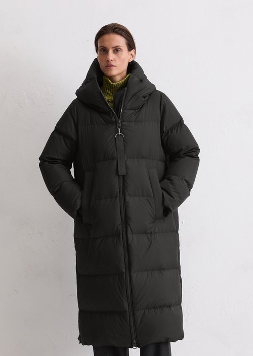 Puffer down hooded coat regular — Dark Grey Melange