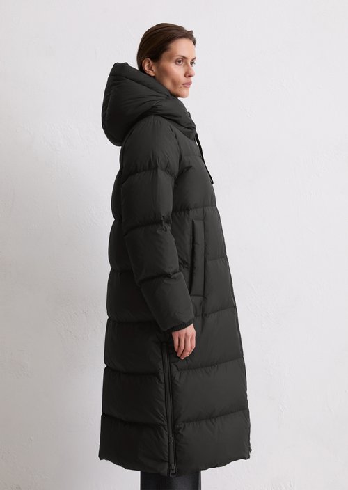 Puffer down hooded coat regular — Dark Grey Melange