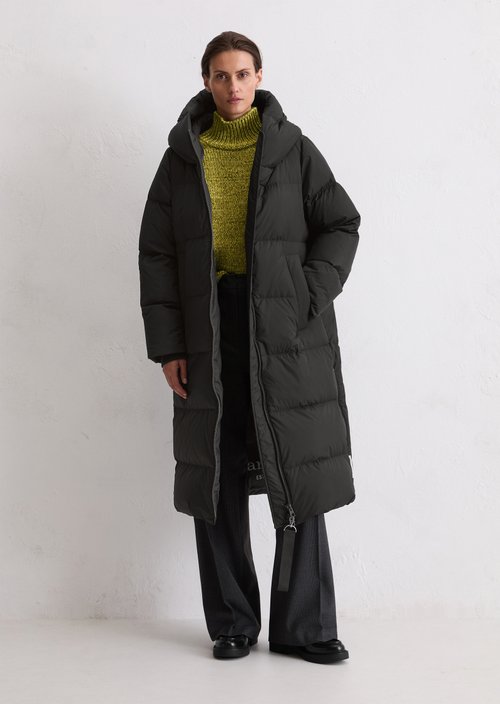 Puffer down hooded coat regular — Dark Grey Melange