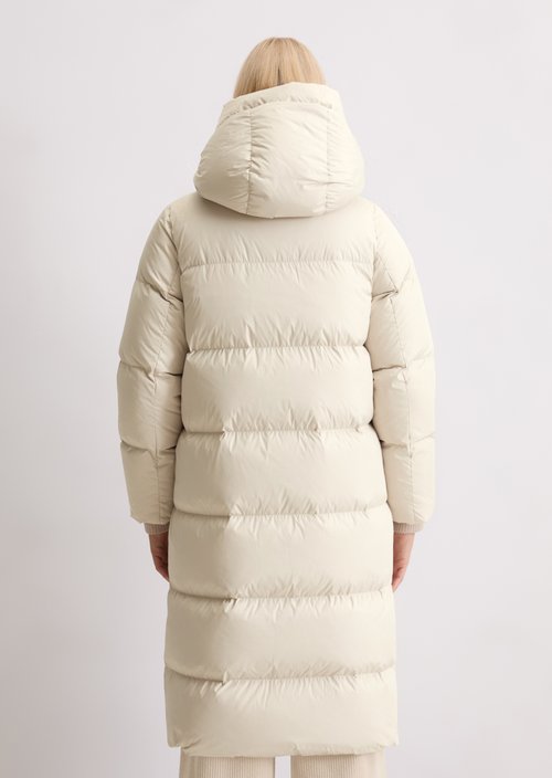 Puffer down hooded coat regular — Light Oat