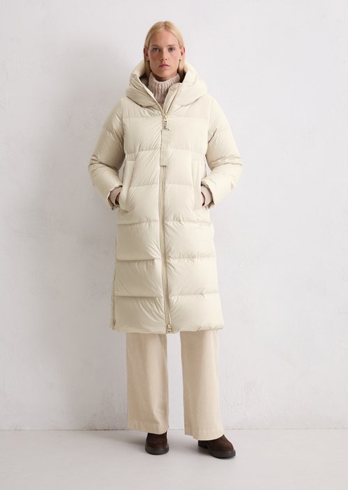 Puffer down hooded coat regular — Light Oat