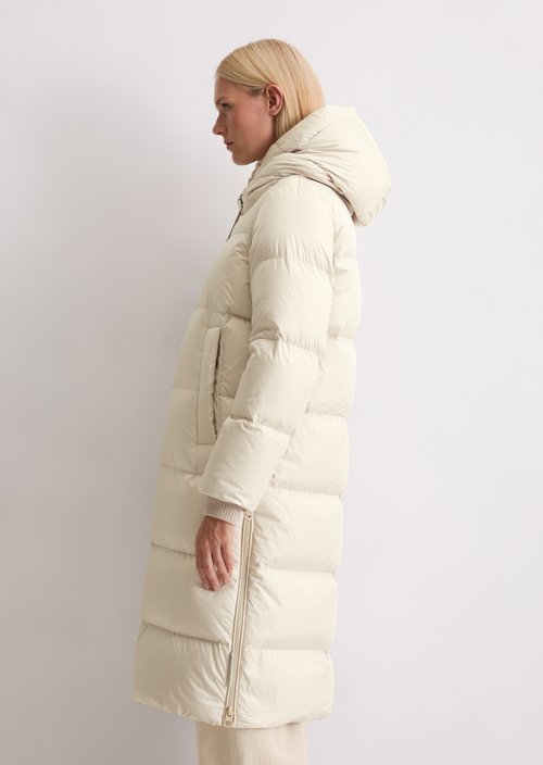 Puffer down hooded coat regular — Light Oat
