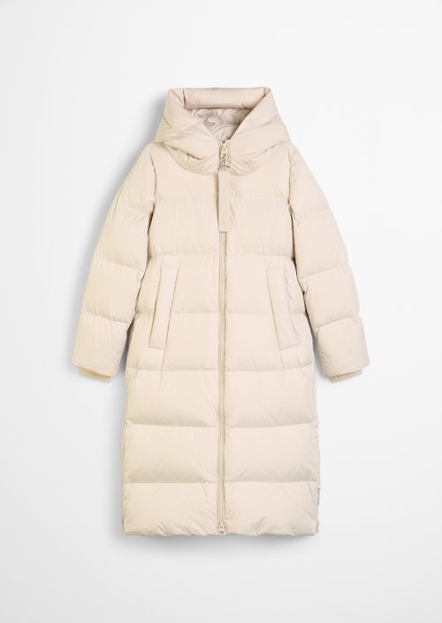 Puffer down hooded coat regular — Light Oat