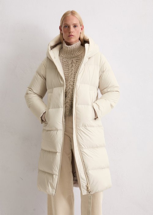 Puffer down hooded coat regular — Light Oat