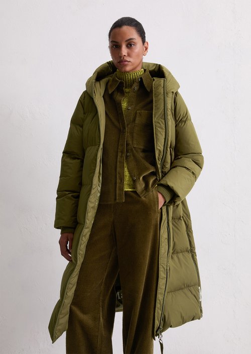 Puffer down hooded coat regular — Mossy Olive