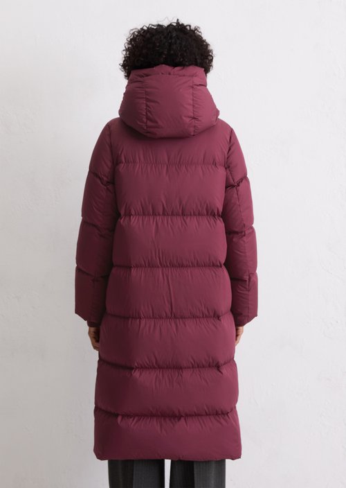 Puffer down hooded coat regular — Aubergine Red (alternate view)