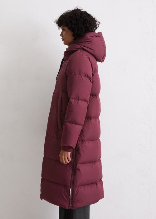 Puffer down hooded coat regular — Aubergine Red