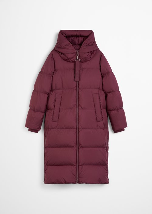 Puffer down hooded coat regular — Aubergine Red