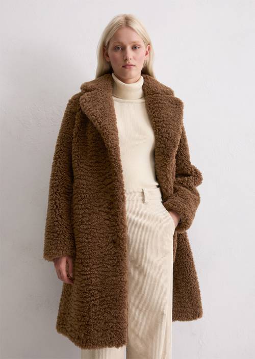 Cappotto Teddy rilassato Pure Chocolate in vista frontale