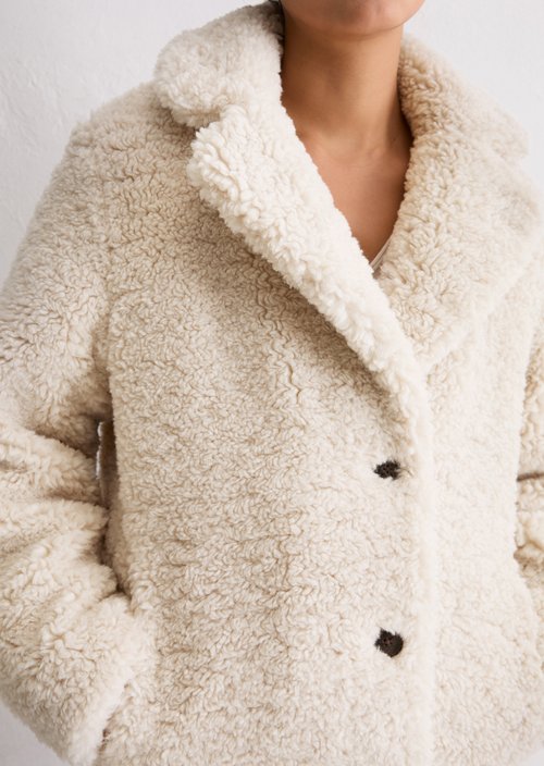 Teddy coat relaxed — Light Oat