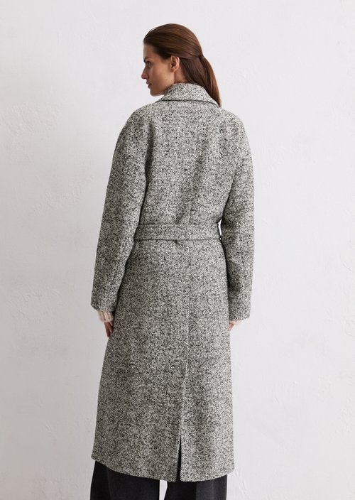 Bouclé wool coat relaxed — Dark Brown (alternate view)