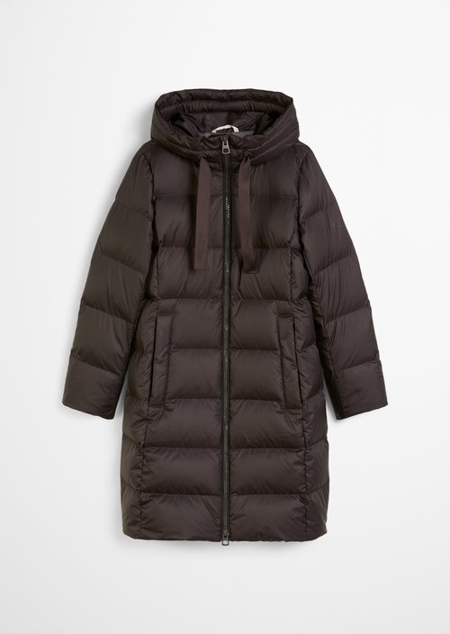 Hooded down coat shaped — Dark Coffee