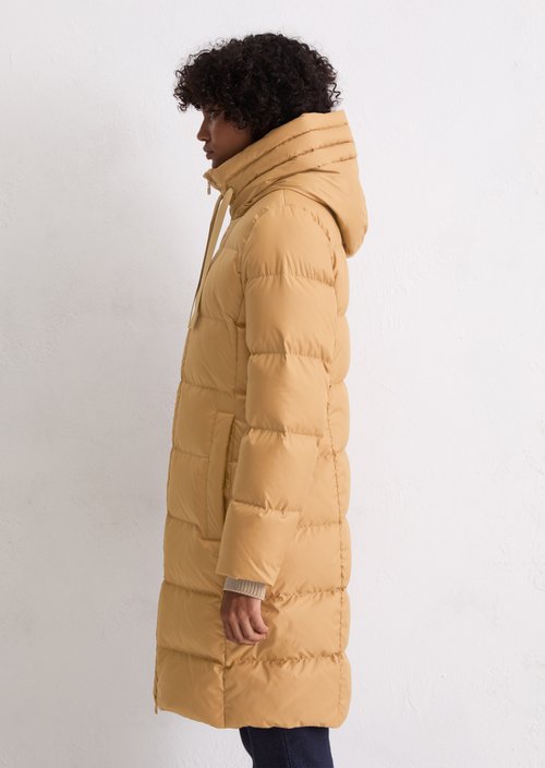 Hooded down coat shaped — Salted Caramel
