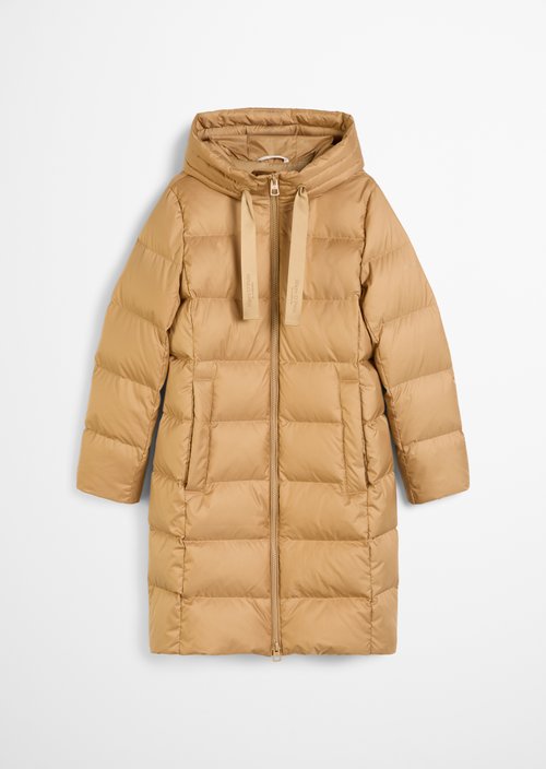Hooded down coat shaped — Salted Caramel