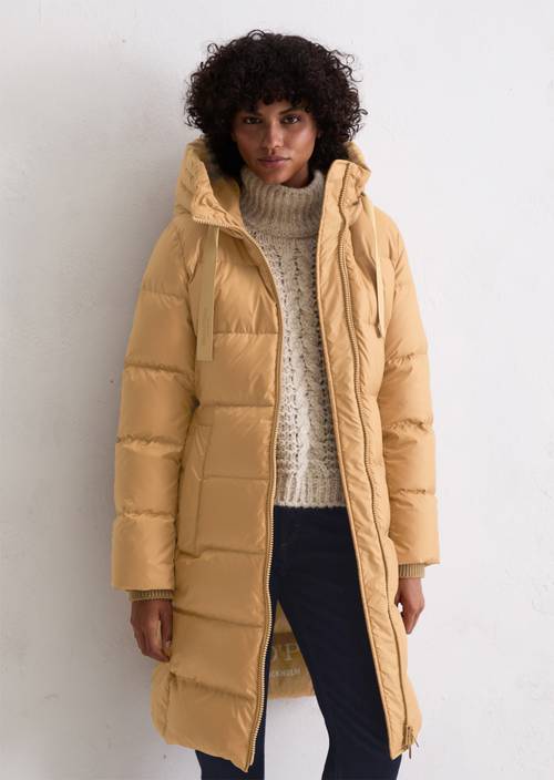 Donsjas met capuchon in de vorm van Salted Caramel in vooraanzicht