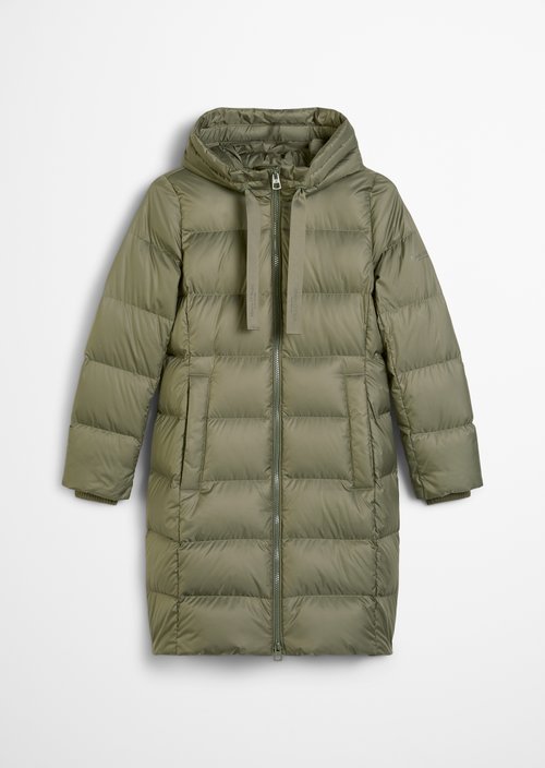 Hooded down coat shaped — Dusty Green