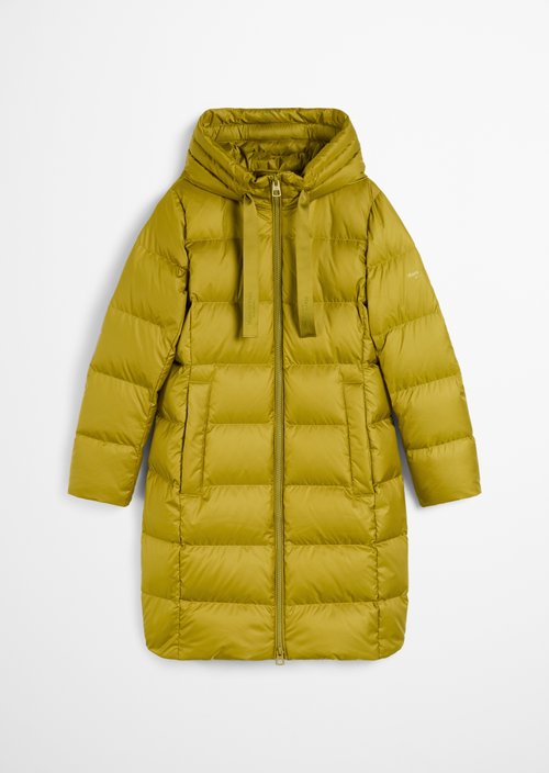 Hooded down coat shaped — Bright Pea