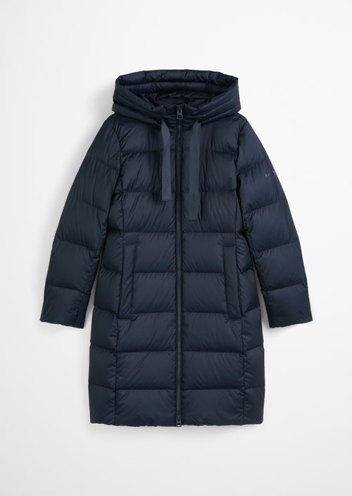 Hooded down coat shaped — Dark Navy