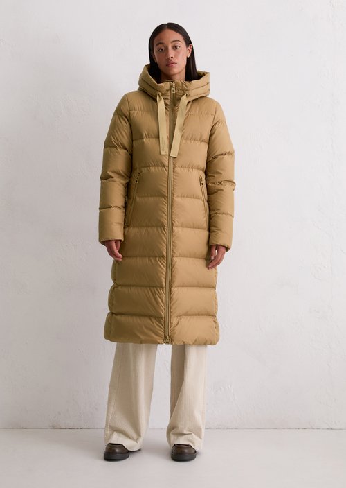 Hooded down coat fitted — Salted Caramel