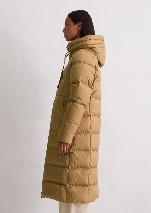 Hooded down coat fitted — Salted Caramel