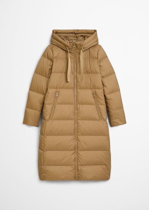 Hooded down coat fitted — Salted Caramel