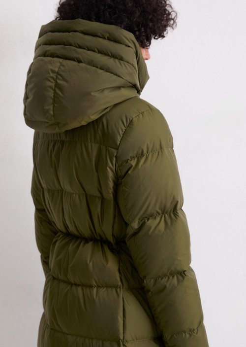 Hooded down coat fitted — Mossy Olive