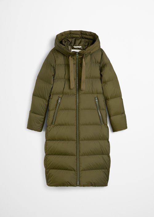 Hooded down coat fitted — Mossy Olive