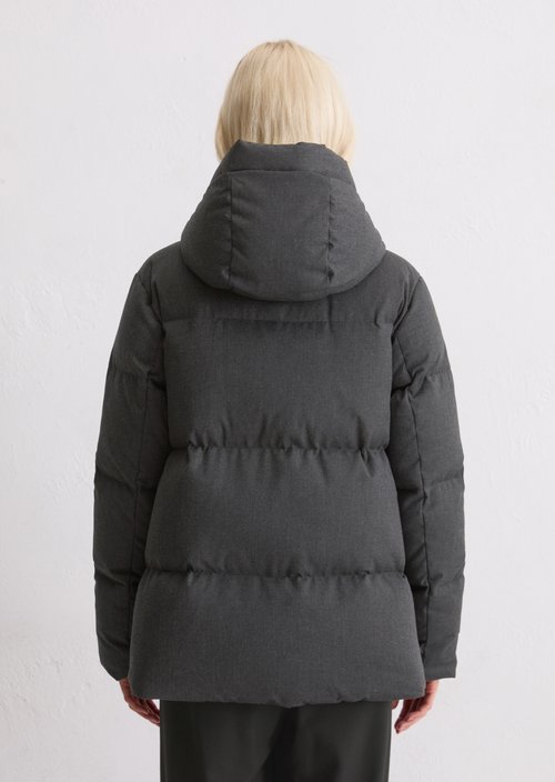 Down puffer jacket relaxed — Dark Grey Melange