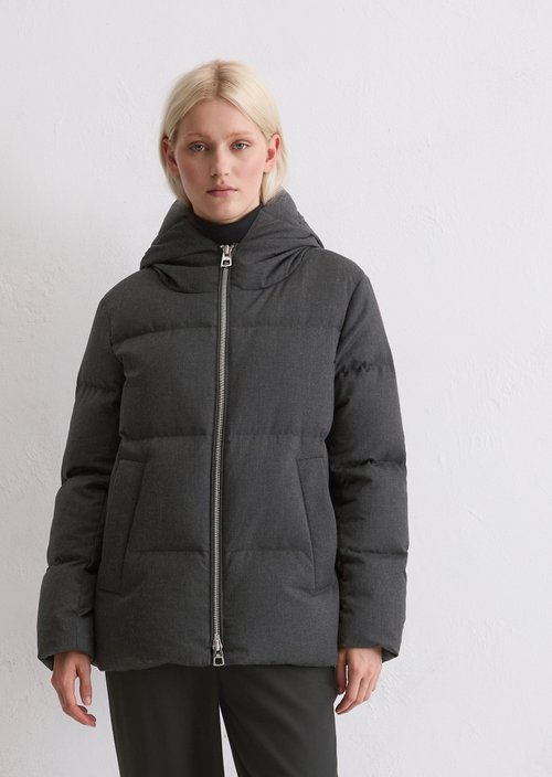 Down puffer jacket relaxed — Dark Grey Melange