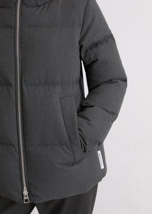 Down puffer jacket relaxed — Dark Grey Melange