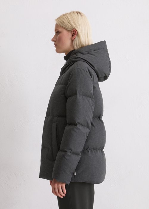 Down puffer jacket relaxed — Dark Grey Melange