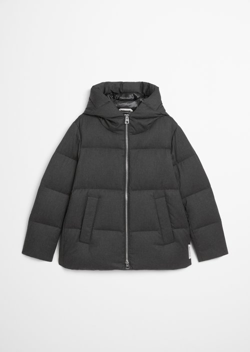Down puffer jacket relaxed — Dark Grey Melange