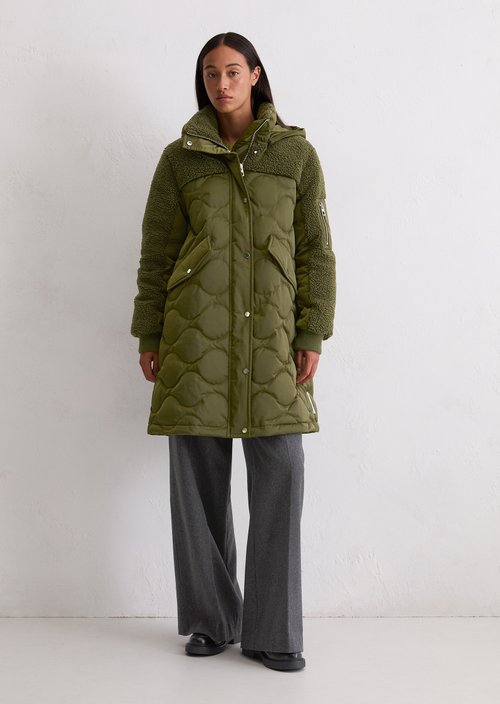 Relaxed down parka — Mossy Olive