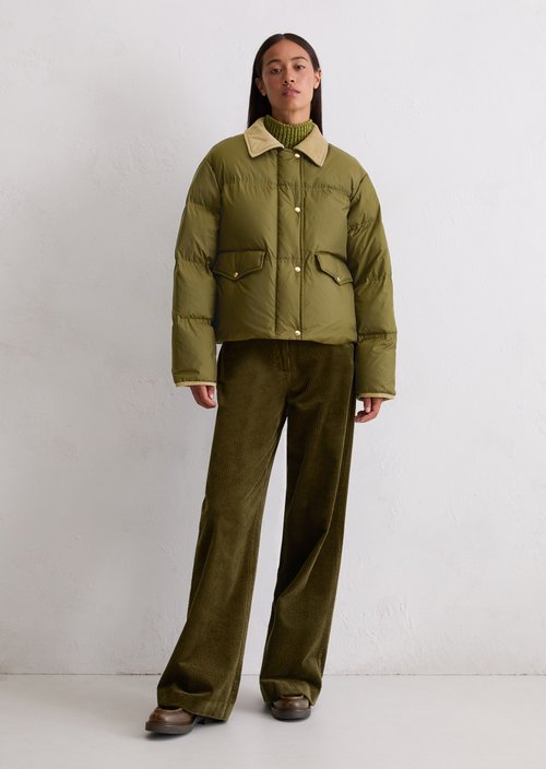 Regular puffer down jacket — Mossy Olive