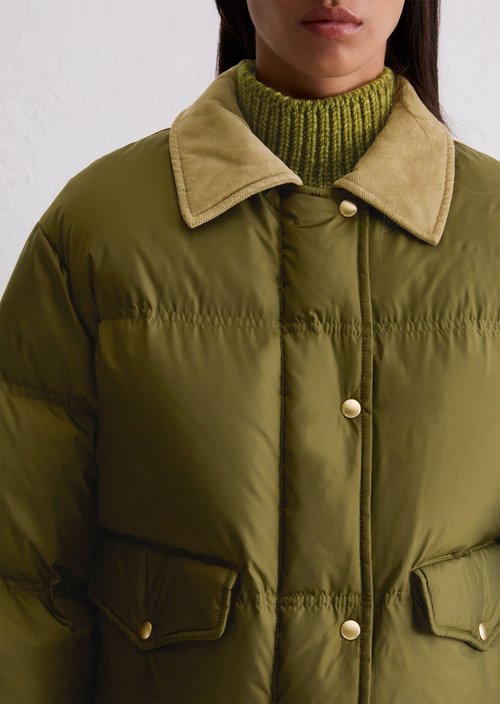 Regular puffer down jacket — Mossy Olive