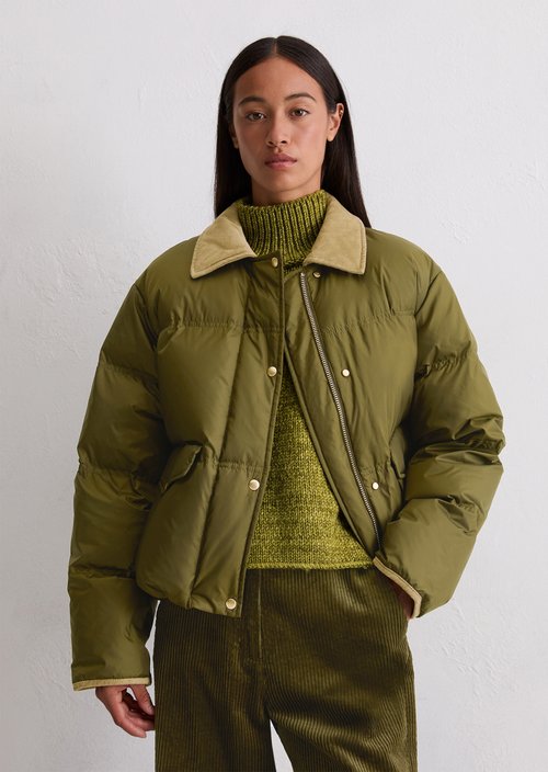 Regular puffer down jacket — Mossy Olive