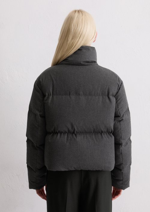Down puffer jacket relaxed — Dark Grey Melange