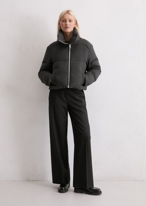 Down puffer jacket relaxed — Dark Grey Melange