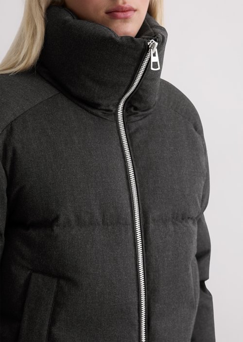 Down puffer jacket relaxed — Dark Grey Melange