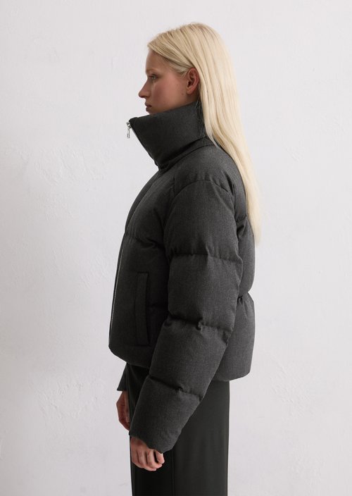Down puffer jacket relaxed — Dark Grey Melange