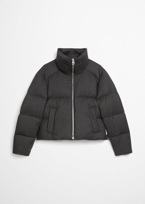 Down puffer jacket relaxed — Dark Grey Melange